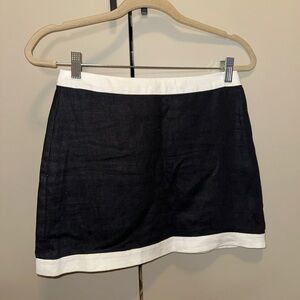 Reformation Black and White Linen Women's Skirt Size 2